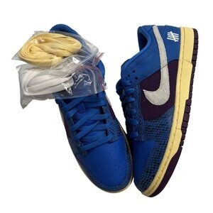 Nike Dunk Low Undefeated 5 On It Dunk vs. AF1 in Signal Blue White Night Purple
